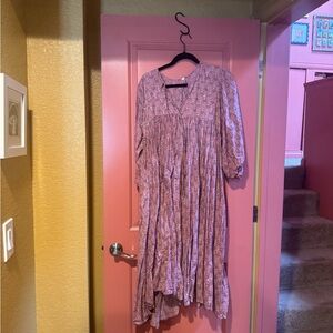 Floral Pink Midi Dress